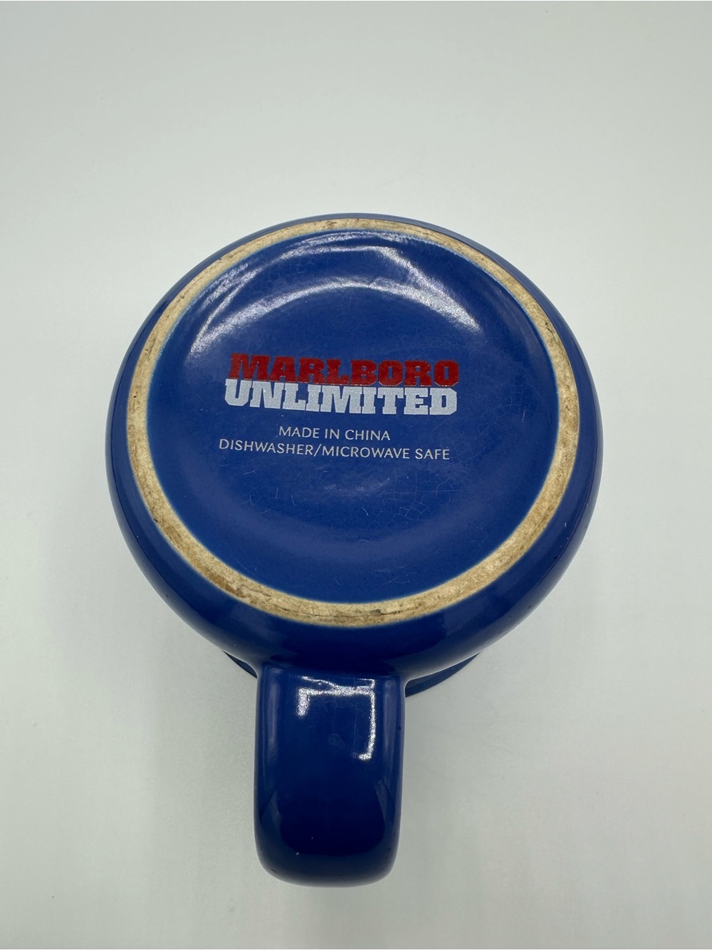 Marlboro Unlimited Blue Speckled Ceramic Mug Cup Advertising Mug